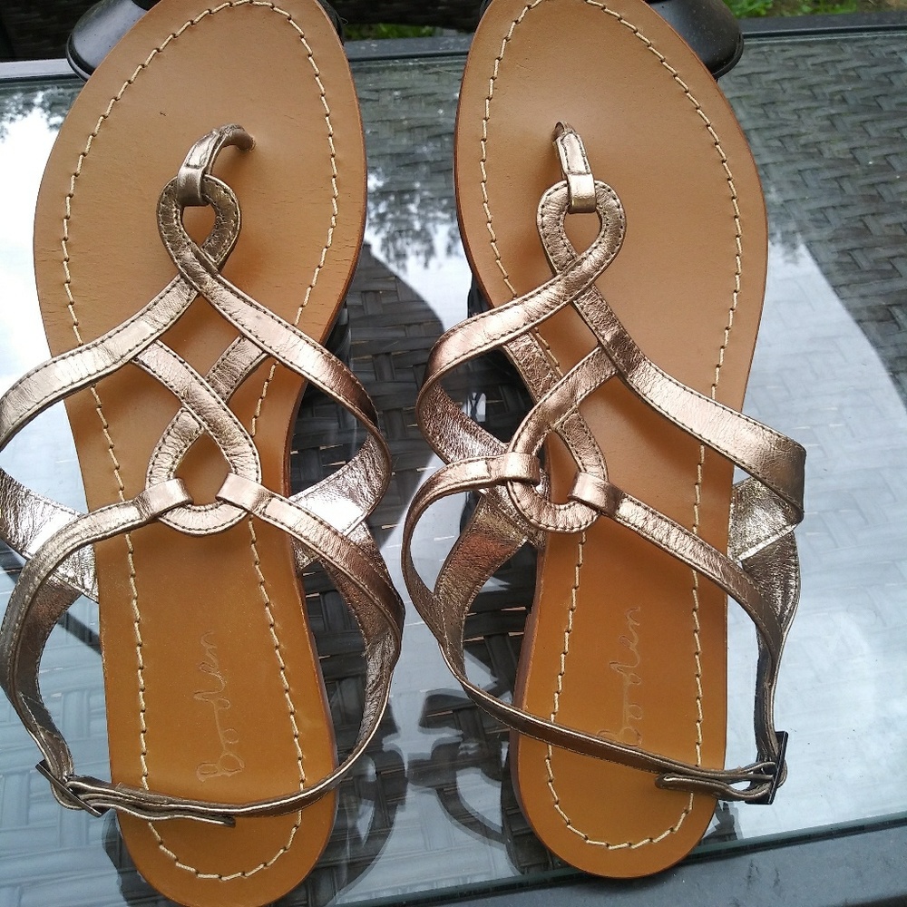 NWOT Boden Bronzed/Gold Sandals. Sz. 12